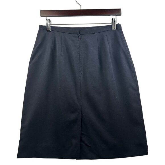 Vintage Talbots Petites Navy Wool-Blend Pencil Lined Skirt Made‎ in USA Sz 8P - Picture 3 of 6